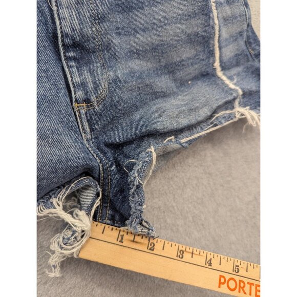 Lucky Brand Shorts Womens 12 Blue High Rise Shortie Cutoff Distressed Denim - Picture 8 of 16